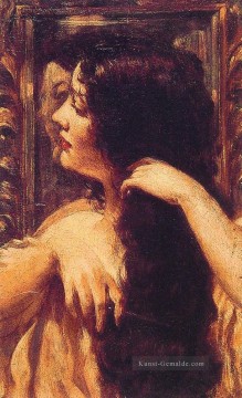  impressionist Malerei - Kämmerei Brunette Her Hair impressionistischen James Carroll Beckwith 